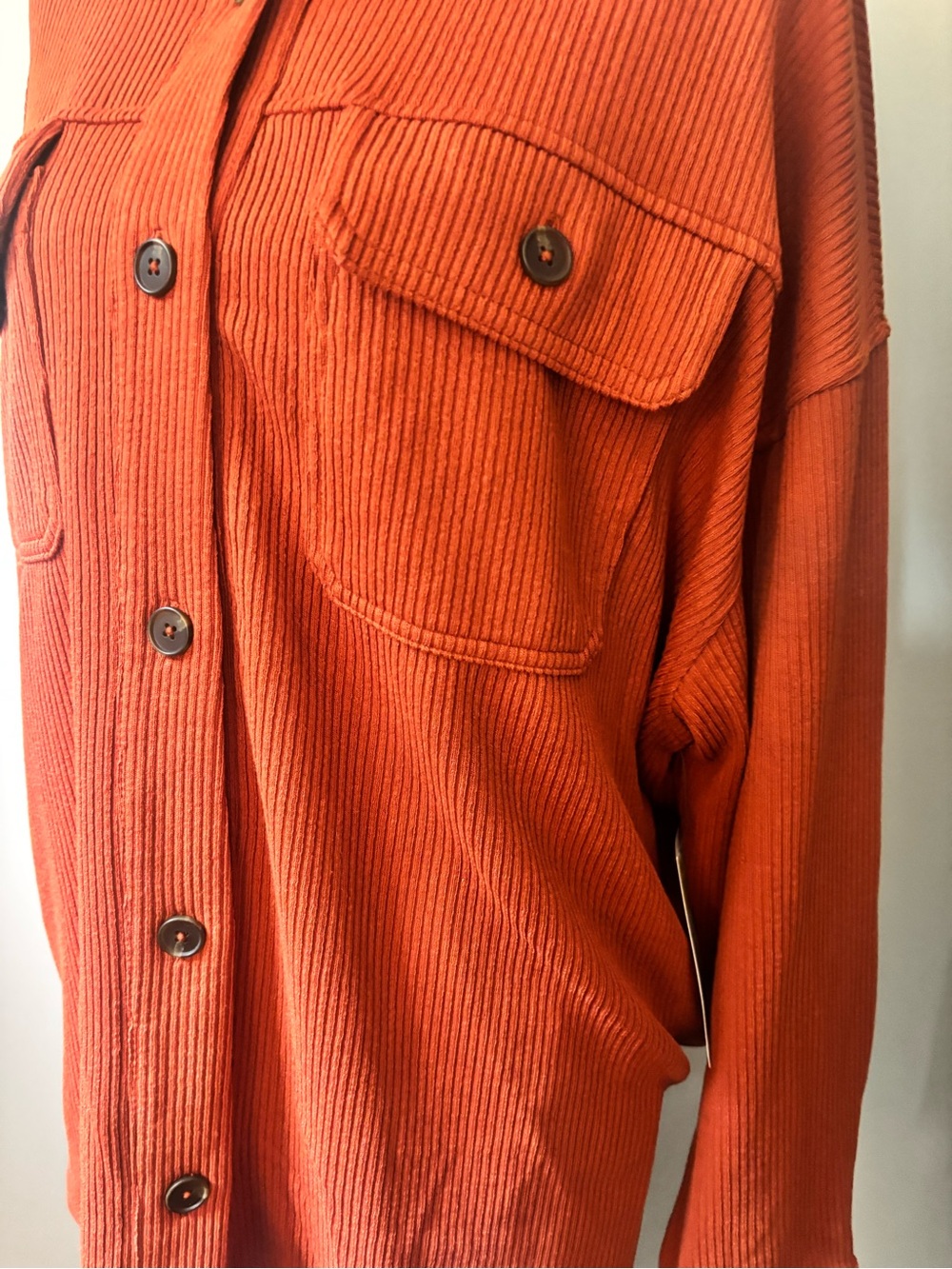Rust Button-Front Hooded Jacket - Picture 3 of 9